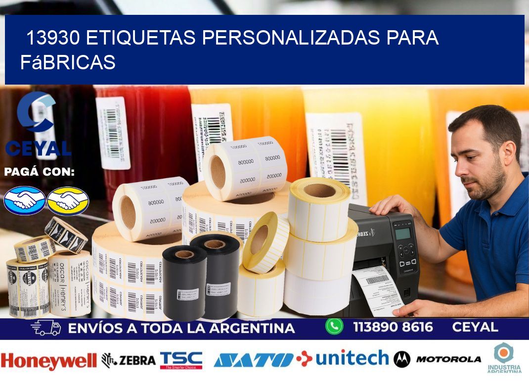 13930 Etiquetas personalizadas para fábricas