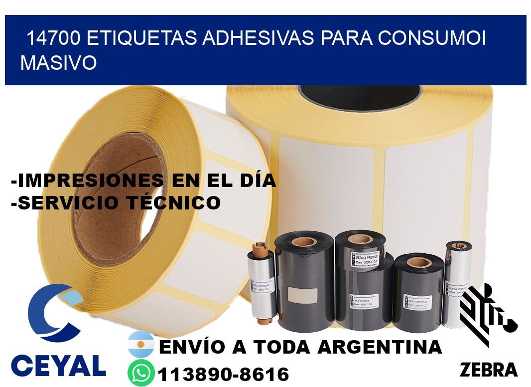 14700 Etiquetas adhesivas para consumoi masivo