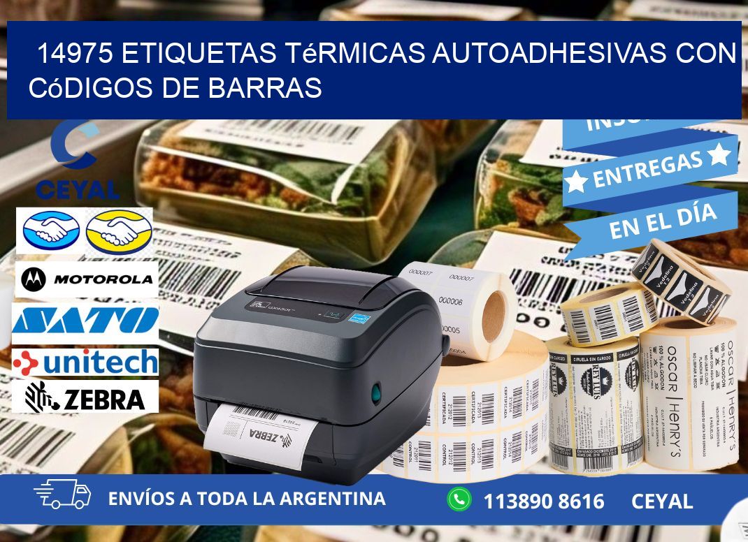 14975 Etiquetas térmicas autoadhesivas con códigos de barras