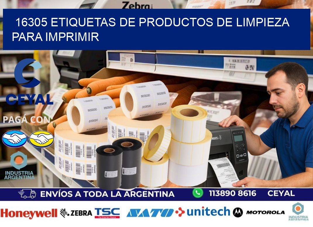 16305 Etiquetas de productos de limpieza para Imprimir