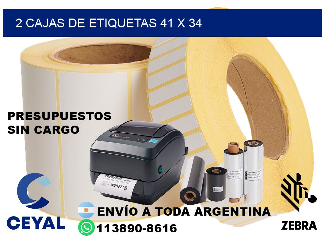 2 cajas de etiquetas 41 x 34