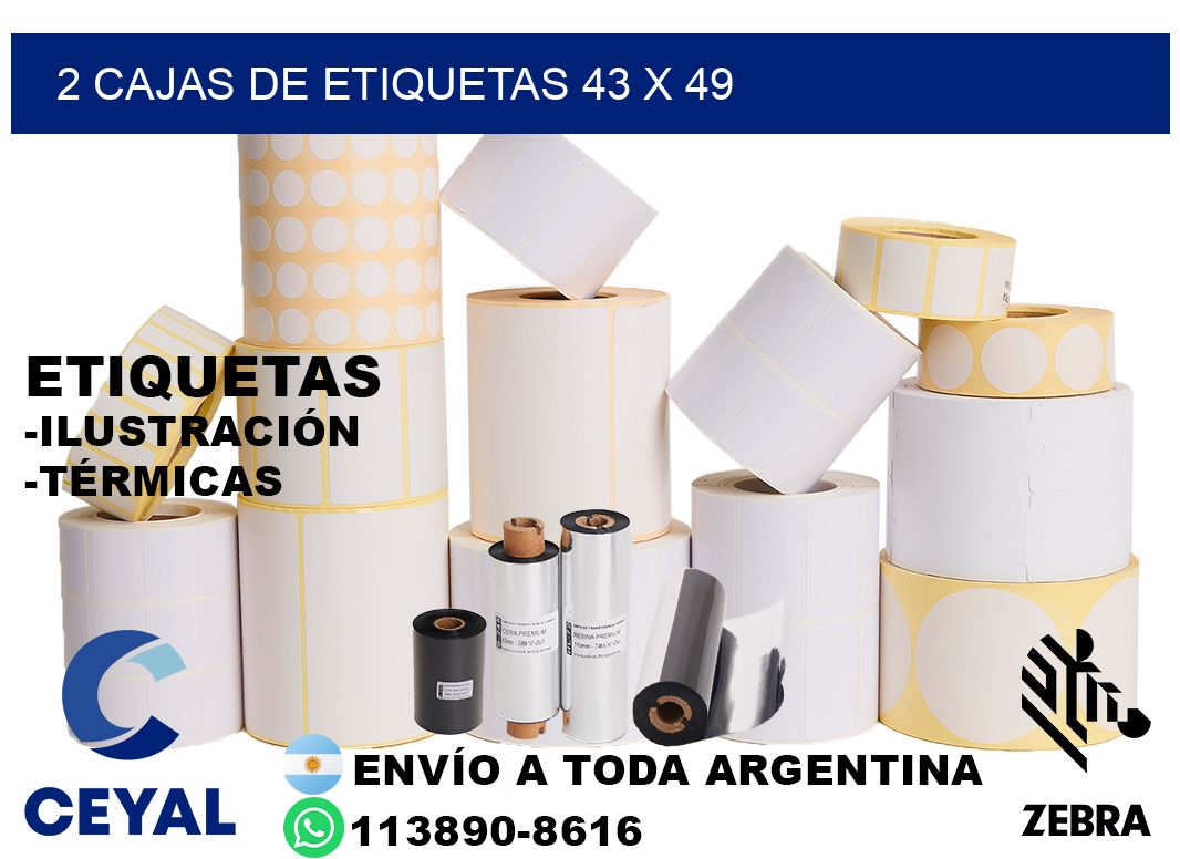 2 cajas de etiquetas 43 x 49