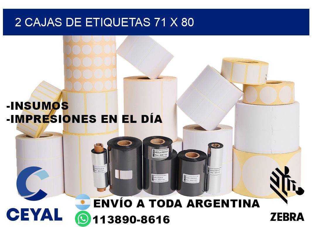 2 cajas de etiquetas 71 x 80