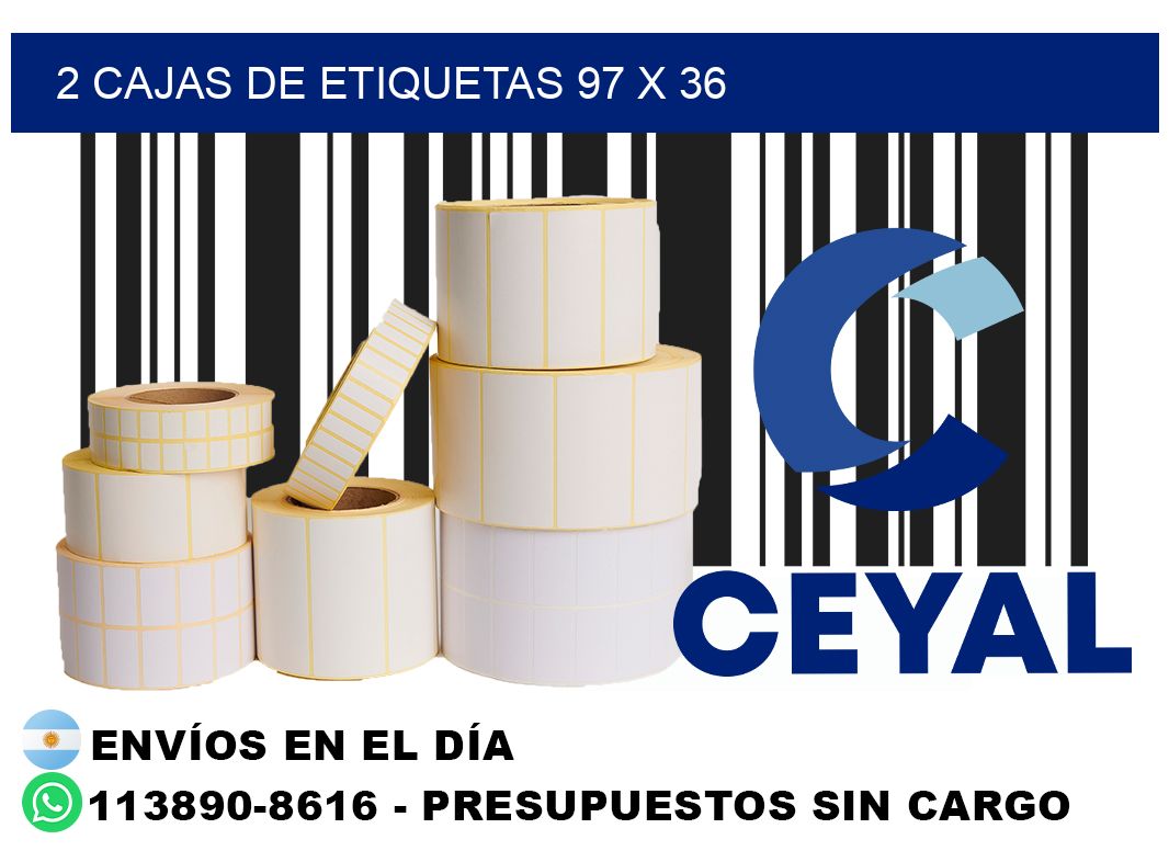 2 cajas de etiquetas 97 x 36