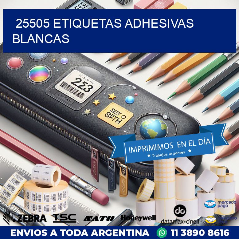 25505 etiquetas adhesivas blancas