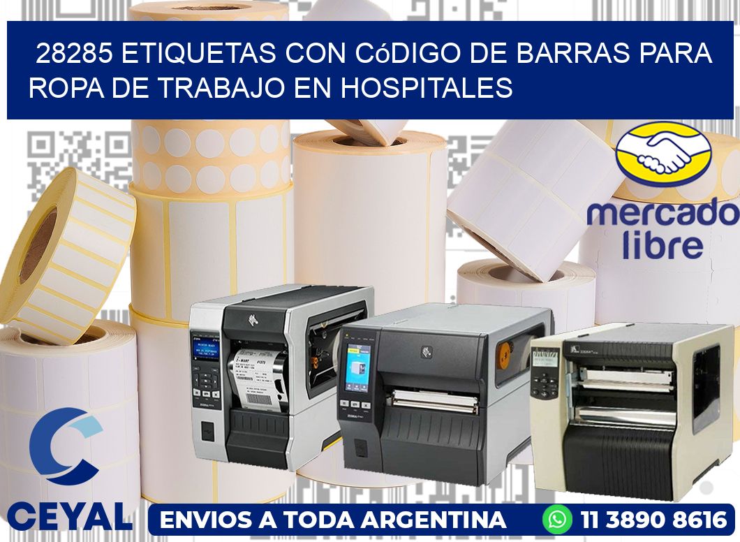 28285 Etiquetas con código de barras para ropa de trabajo en hospitales