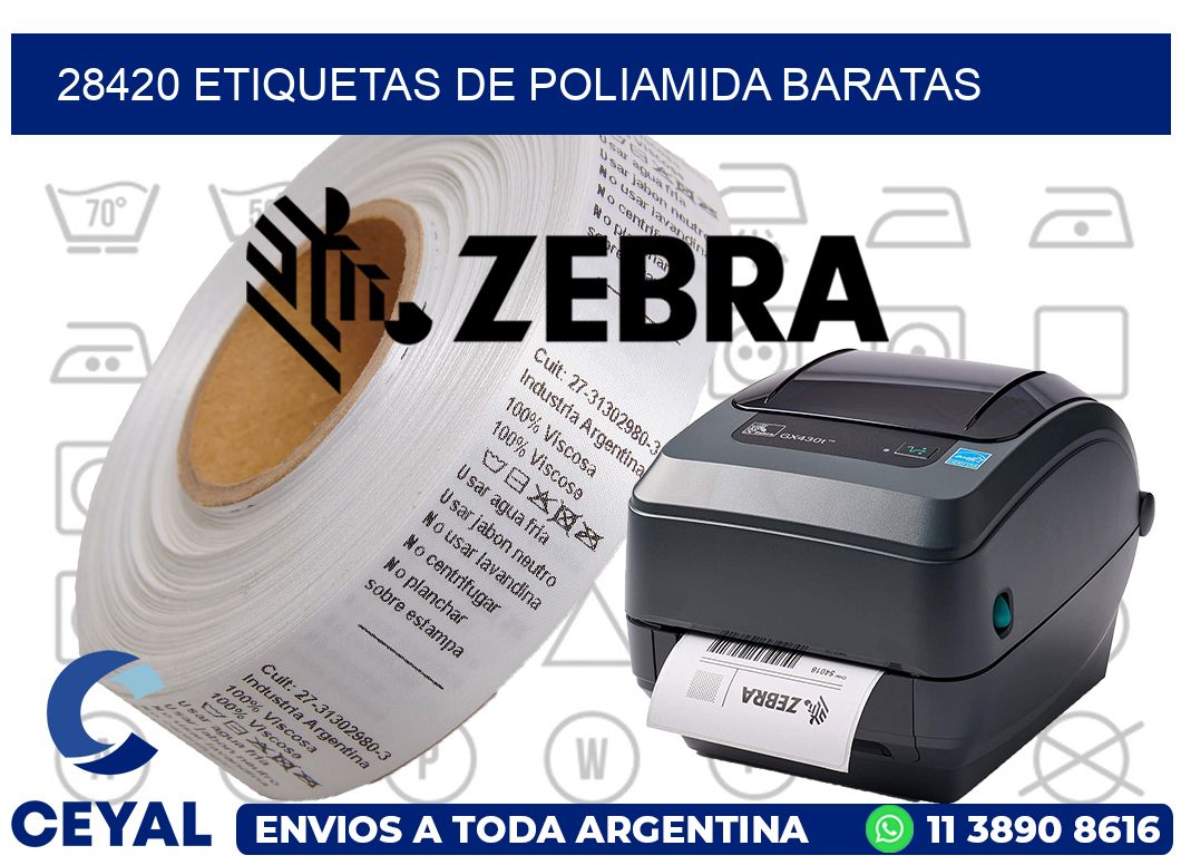 28420 etiquetas de poliamida baratas