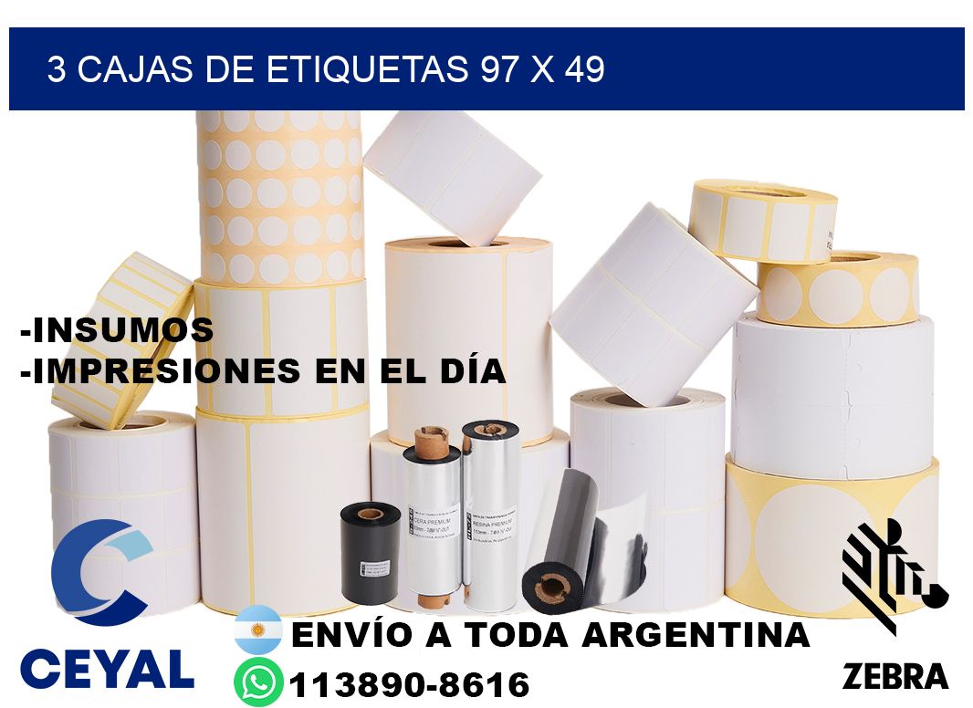 3 cajas de etiquetas 97 x 49