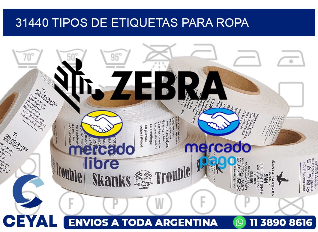 31440 tipos de etiquetas para ropa