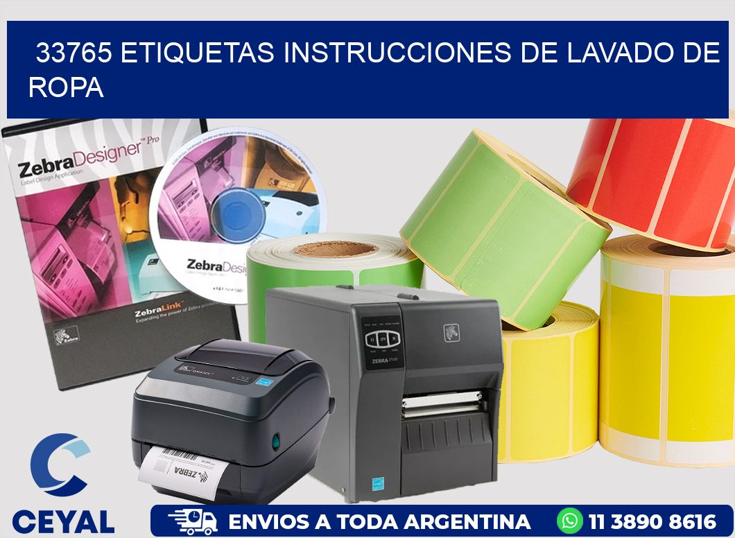 33765 etiquetas instrucciones de lavado de ropa