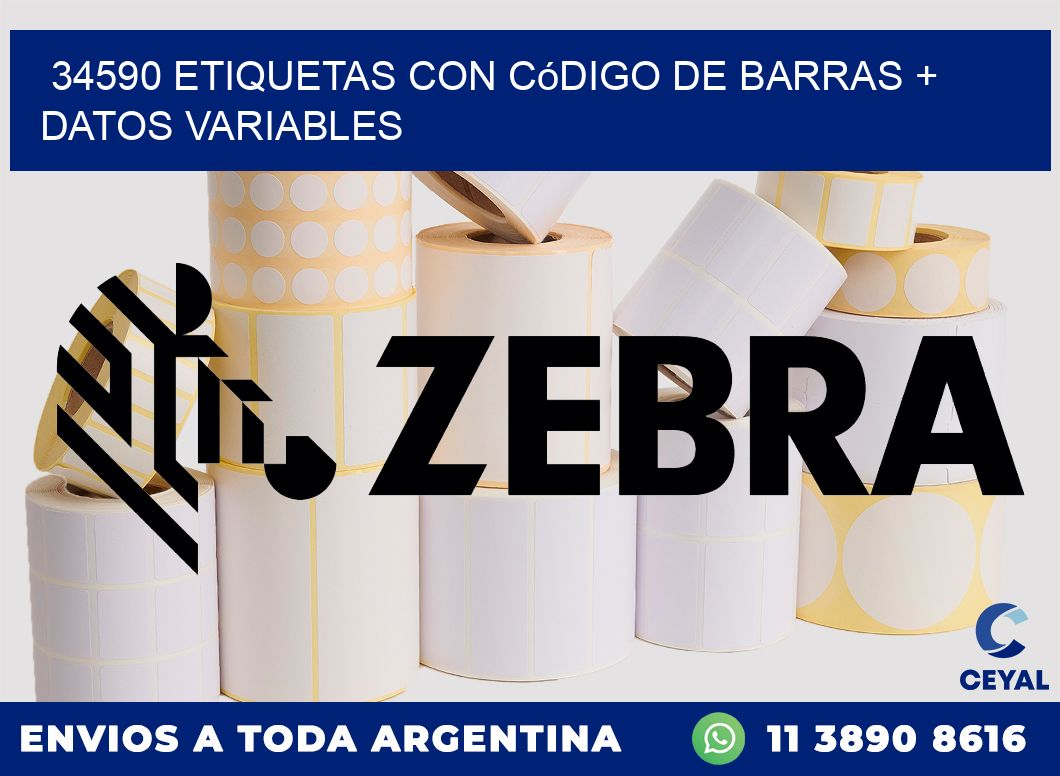 34590 etiquetas con código de barras + datos variables