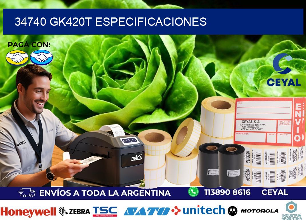 34740 GK420T especificaciones