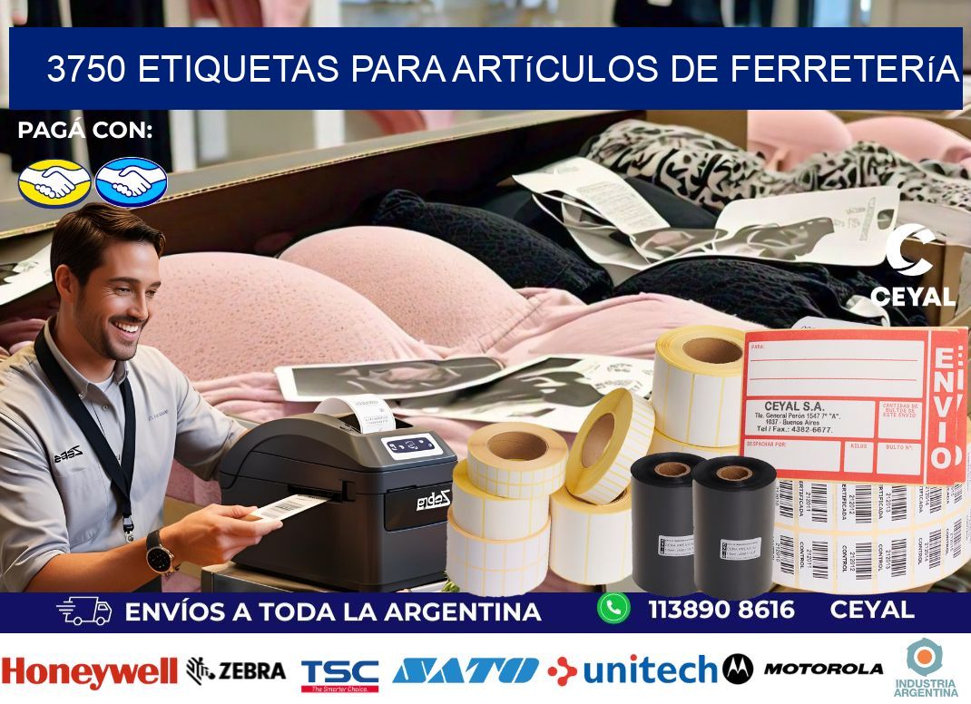 3750 Etiquetas para artículos de ferretería