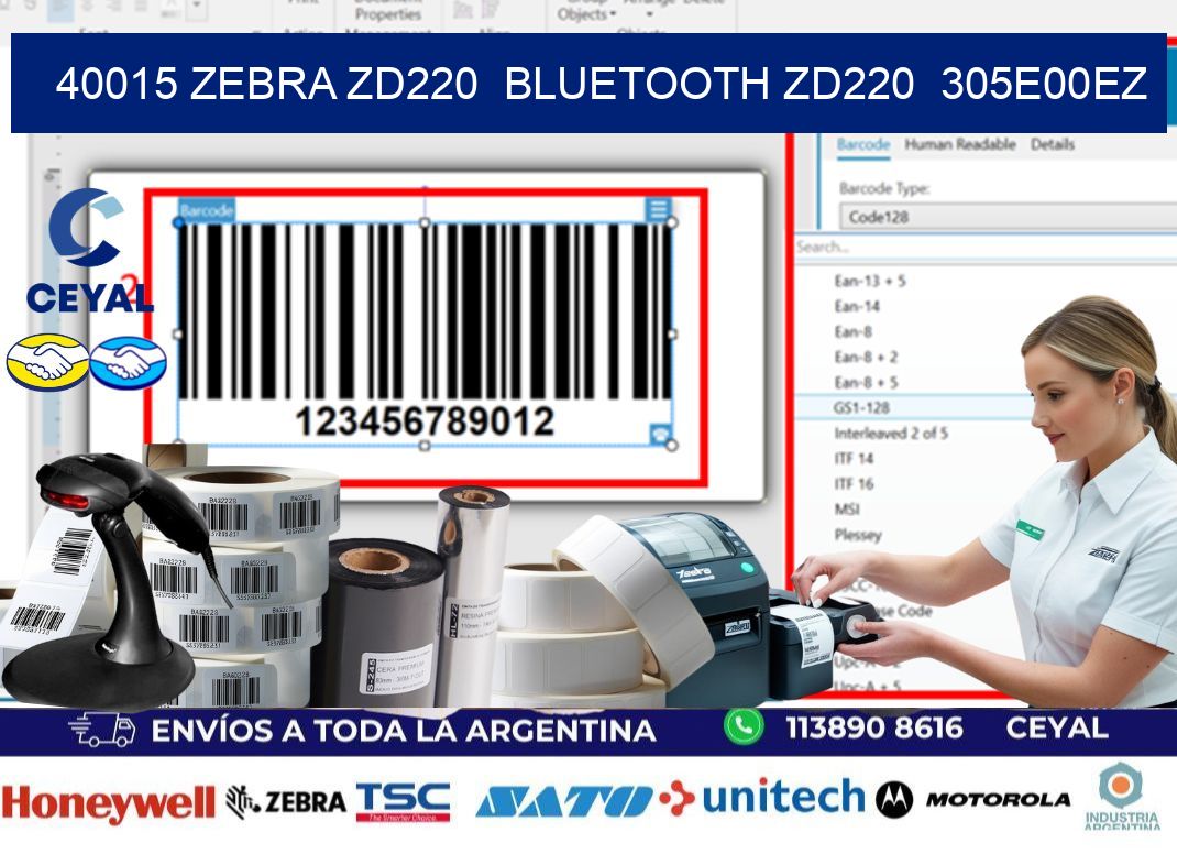 40015 Zebra ZD220  Bluetooth ZD220  305E00EZ