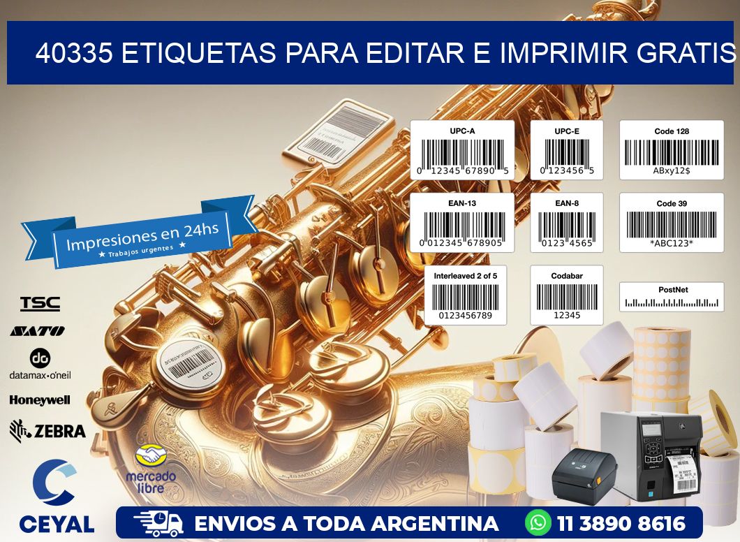 40335 Etiquetas para editar e imprimir gratis