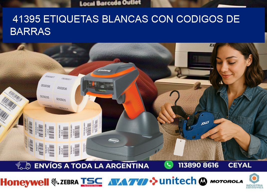 41395 etiquetas blancas con codigos de barras