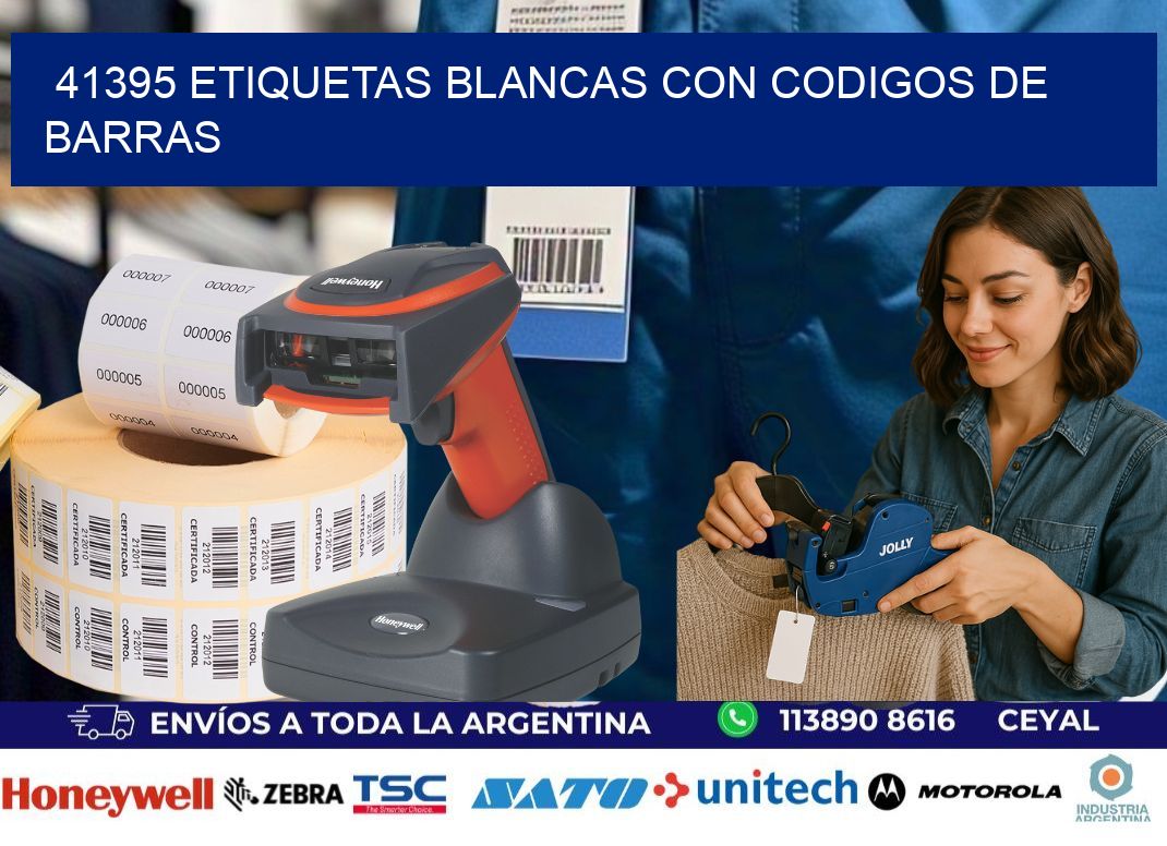 41395 etiquetas blancas con codigos de barras