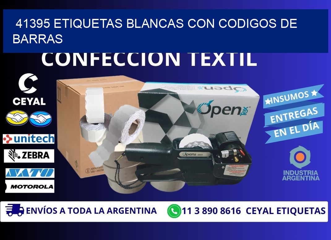41395 etiquetas blancas con codigos de barras