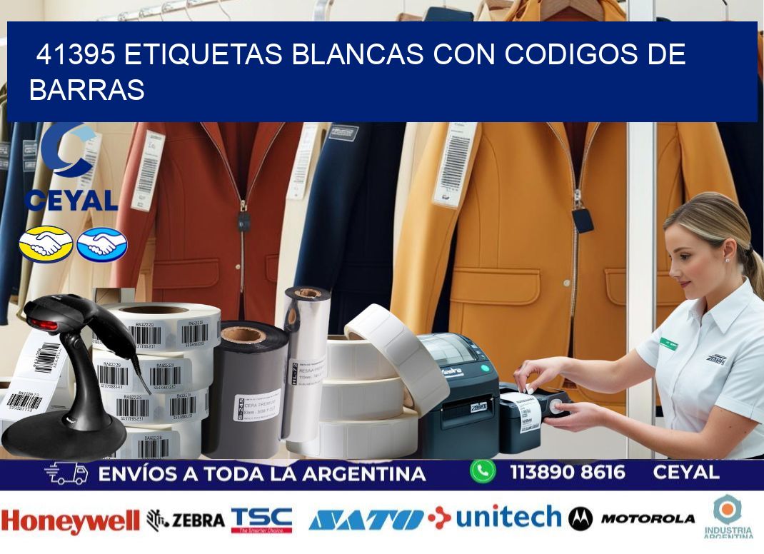 41395 etiquetas blancas con codigos de barras