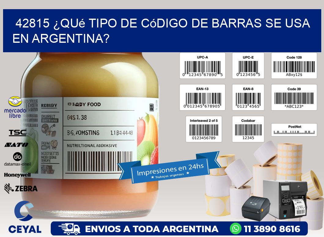 42815 ¿Qué tipo de código de barras se usa en Argentina?