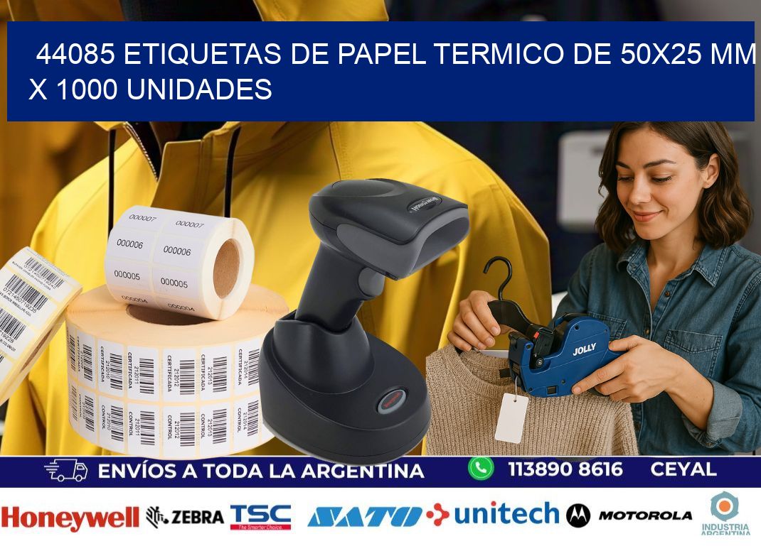 44085 Etiquetas De Papel Termico De 50x25 Mm X 1000 Unidades