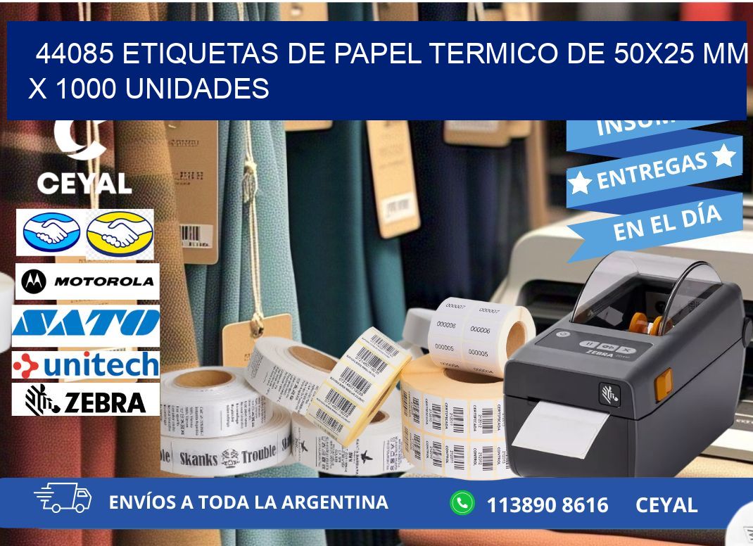 44085 Etiquetas De Papel Termico De 50x25 Mm X 1000 Unidades