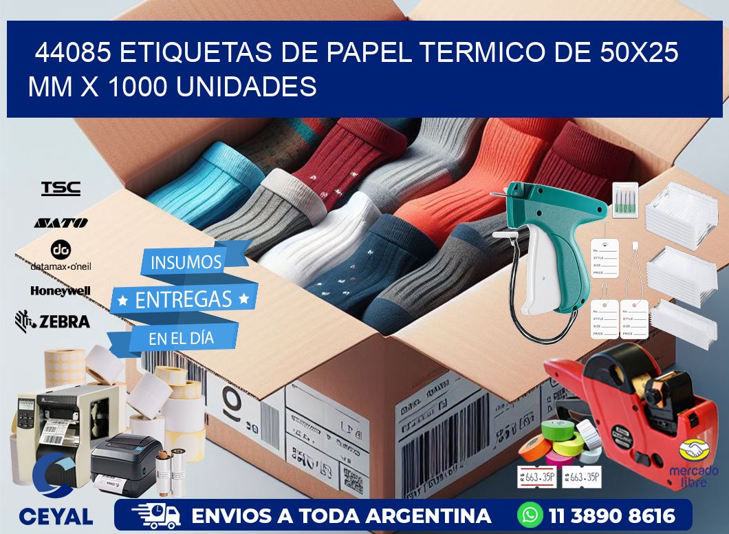 44085 Etiquetas De Papel Termico De 50×25 Mm X 1000 Unidades