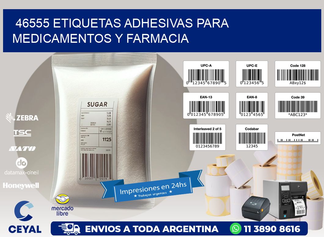 46555 Etiquetas adhesivas para medicamentos y farmacia