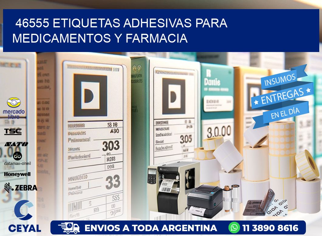 46555 Etiquetas adhesivas para medicamentos y farmacia