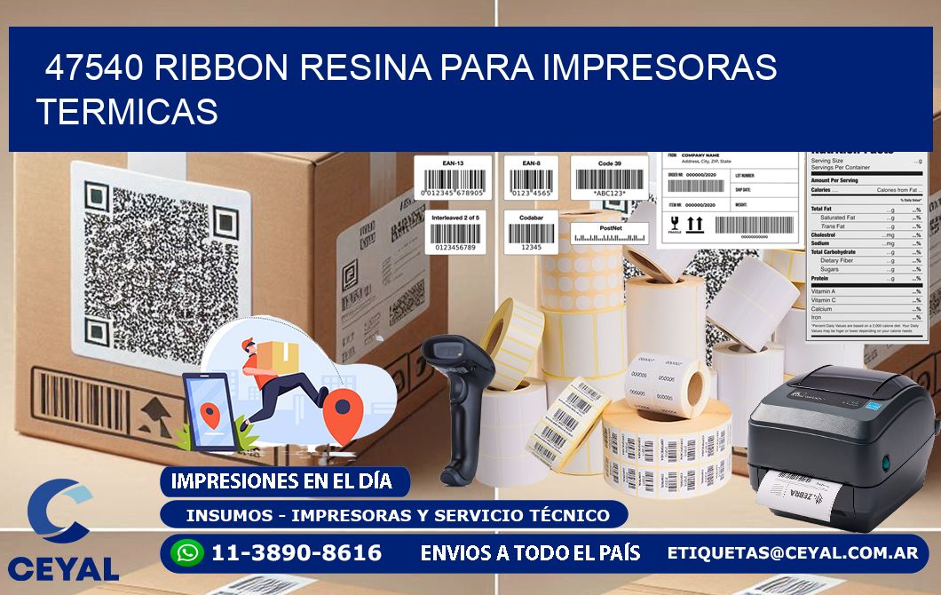 47540 ribbon resina para impresoras termicas