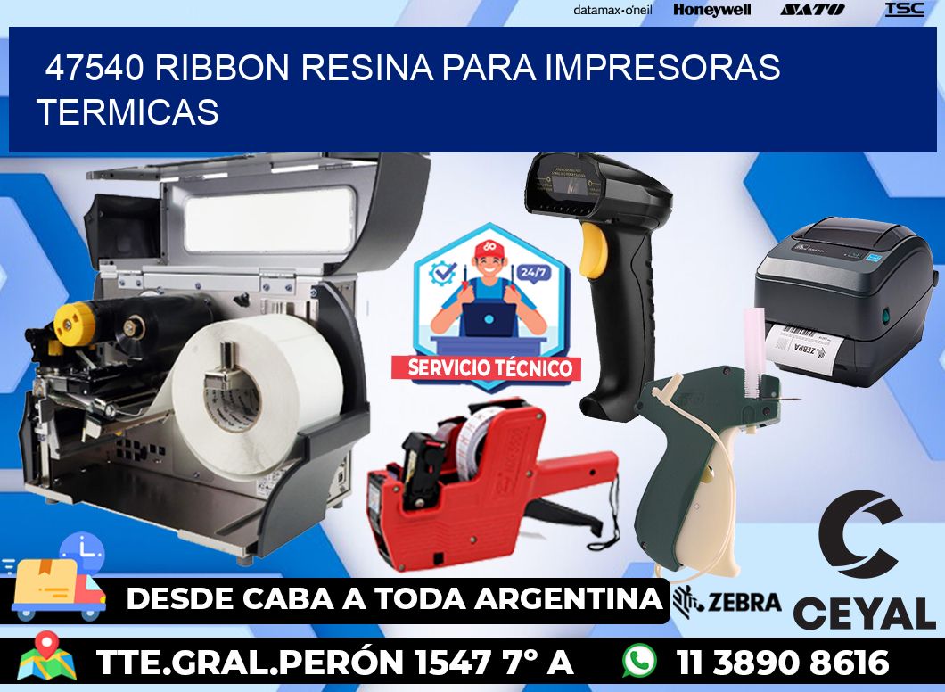 47540 ribbon resina para impresoras termicas