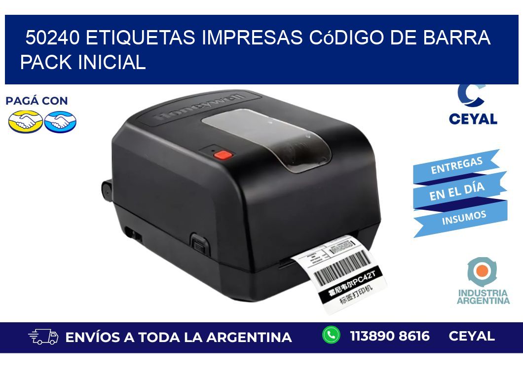 50240 Etiquetas Impresas código De Barra Pack Inicial