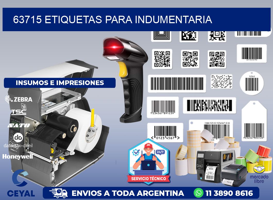 63715 Etiquetas para indumentaria