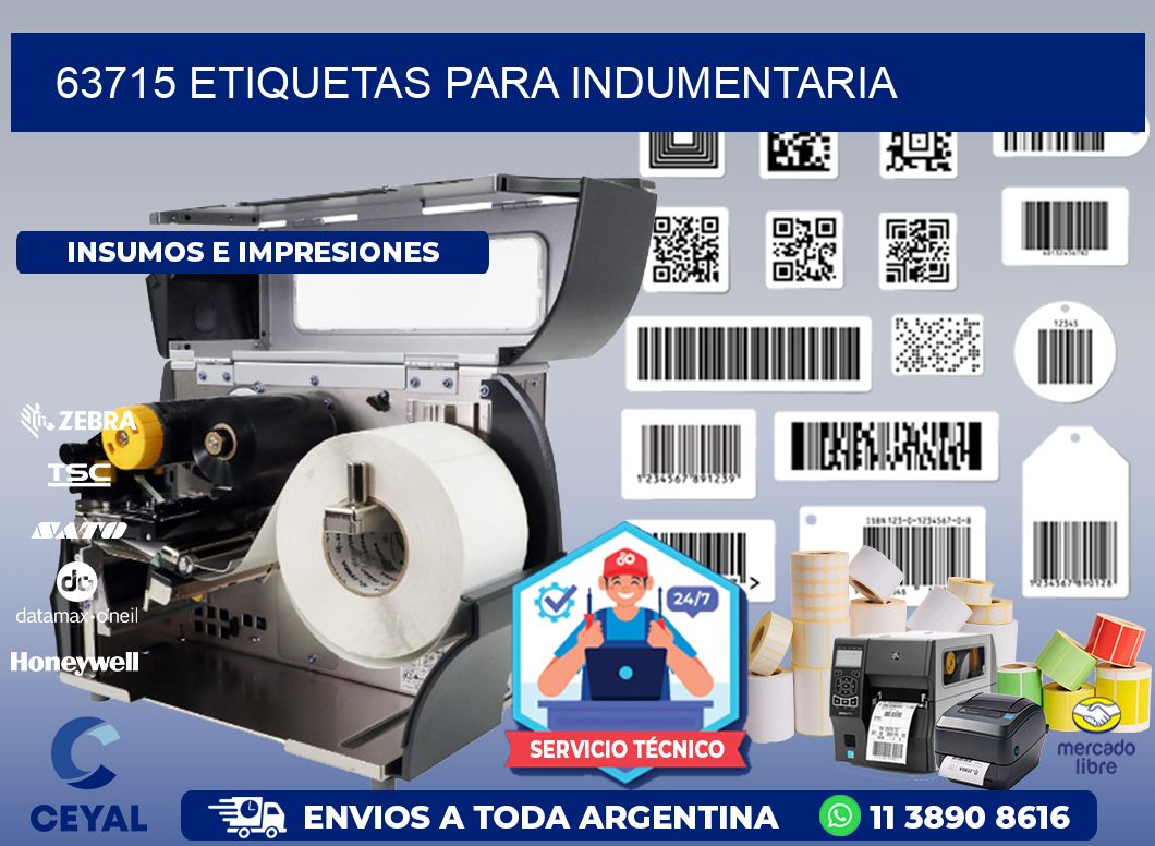 63715 Etiquetas para indumentaria