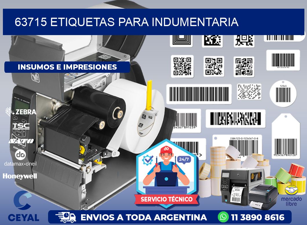 63715 Etiquetas para indumentaria