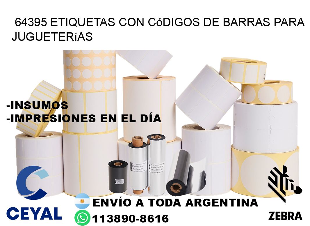64395 etiquetas con códigos de barras para jugueterías
