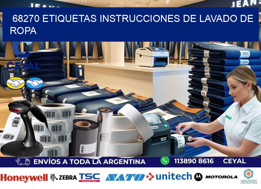68270 etiquetas instrucciones de lavado de ropa