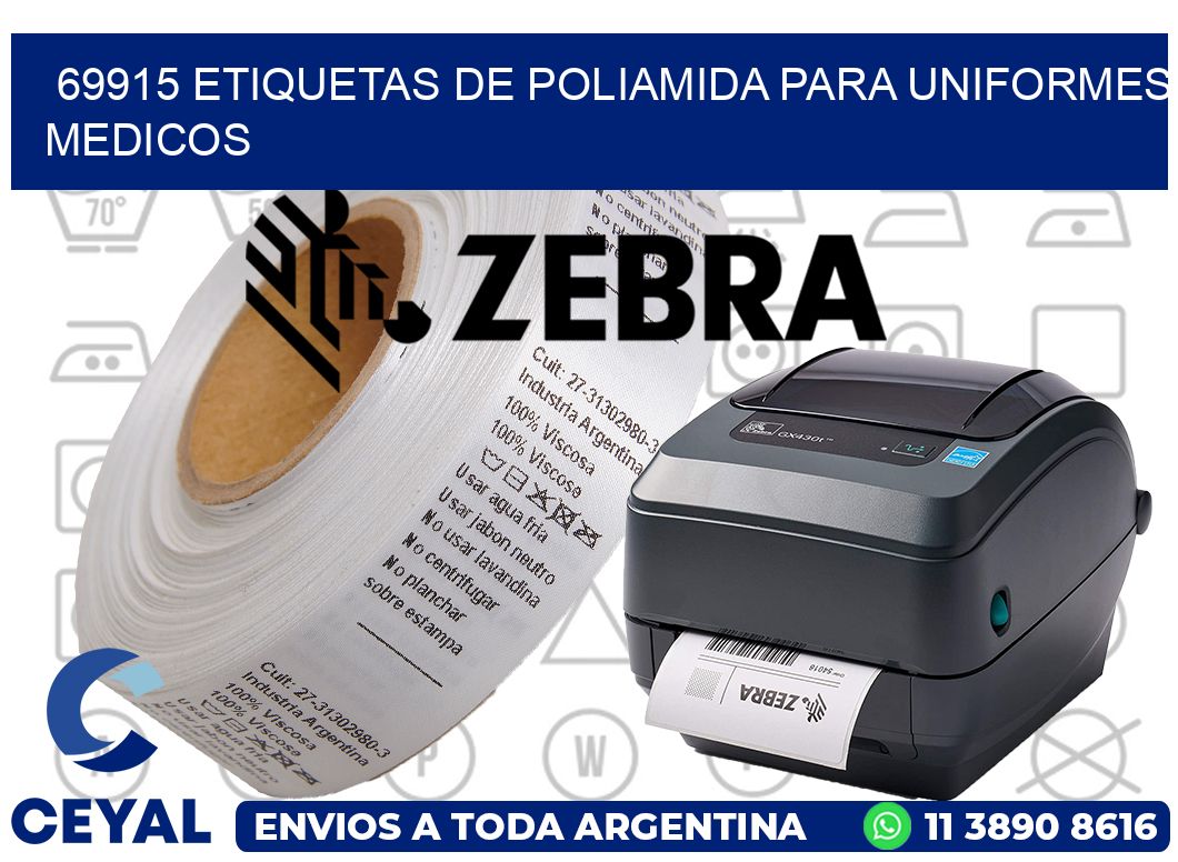 69915 Etiquetas de poliamida para uniformes medicos