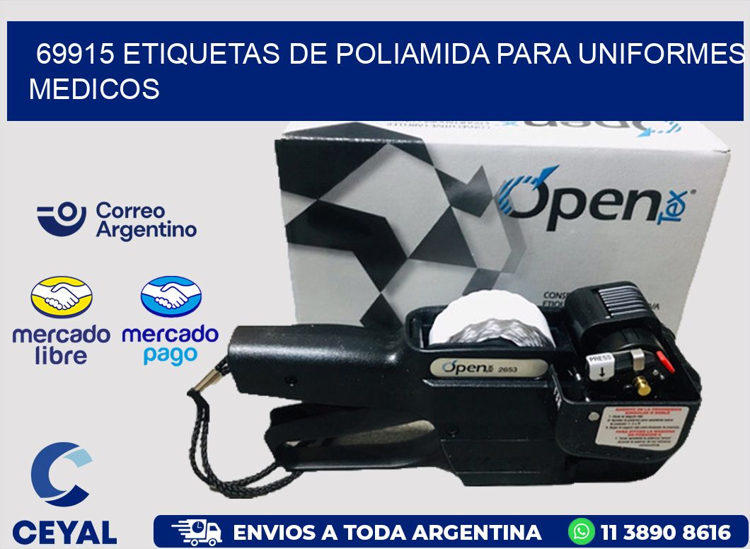 69915 Etiquetas de poliamida para uniformes medicos