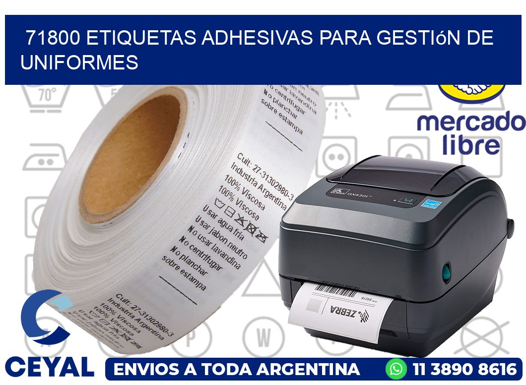 71800 Etiquetas adhesivas para gestión de uniformes