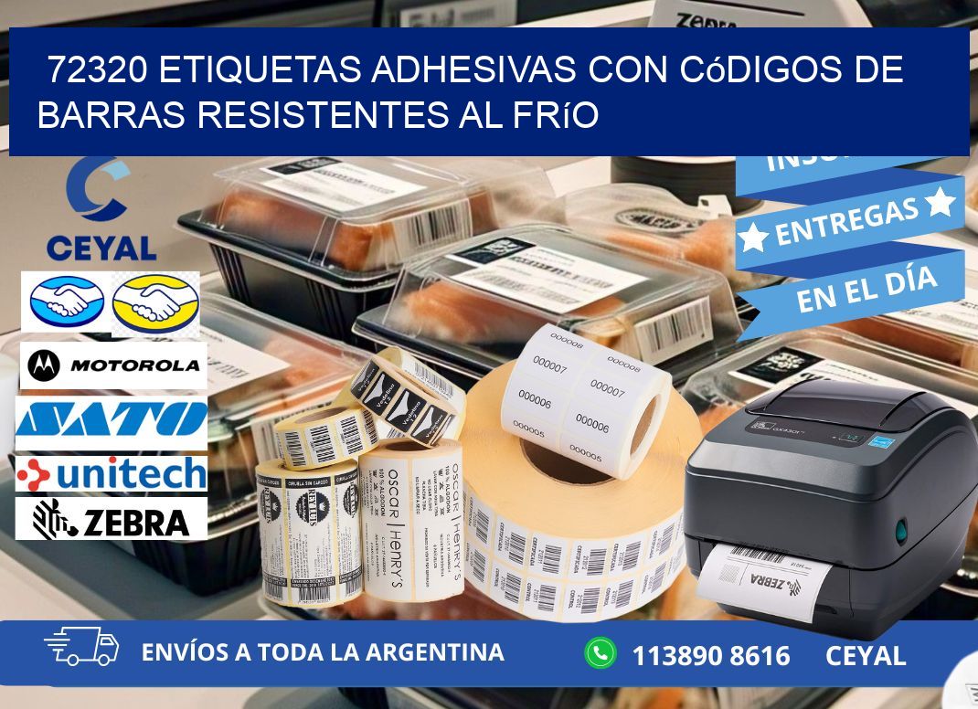 72320 Etiquetas adhesivas con códigos de barras resistentes al frío