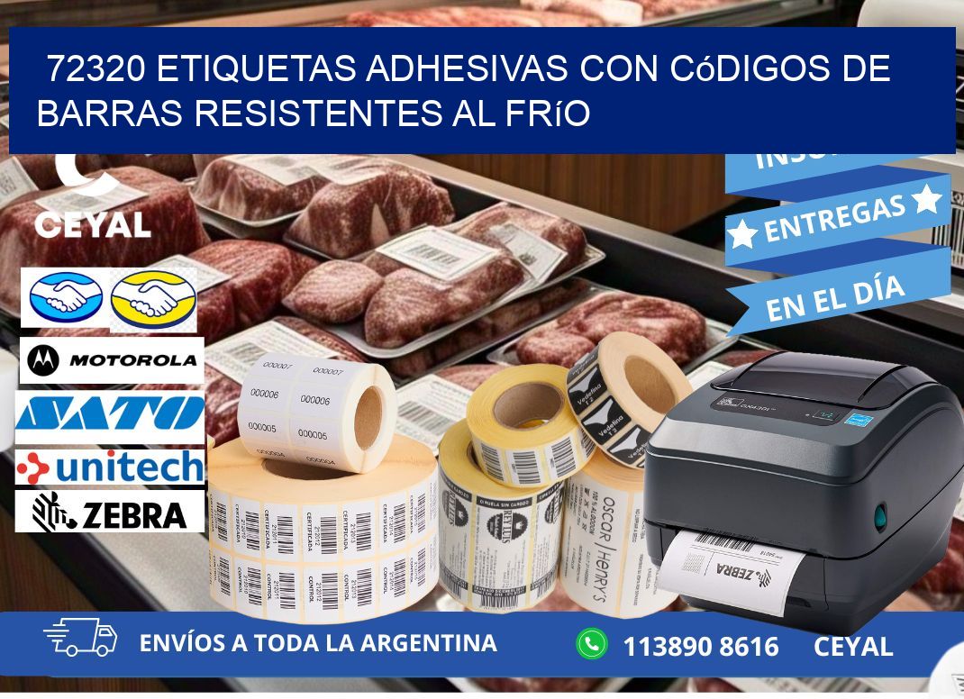 72320 Etiquetas adhesivas con códigos de barras resistentes al frío