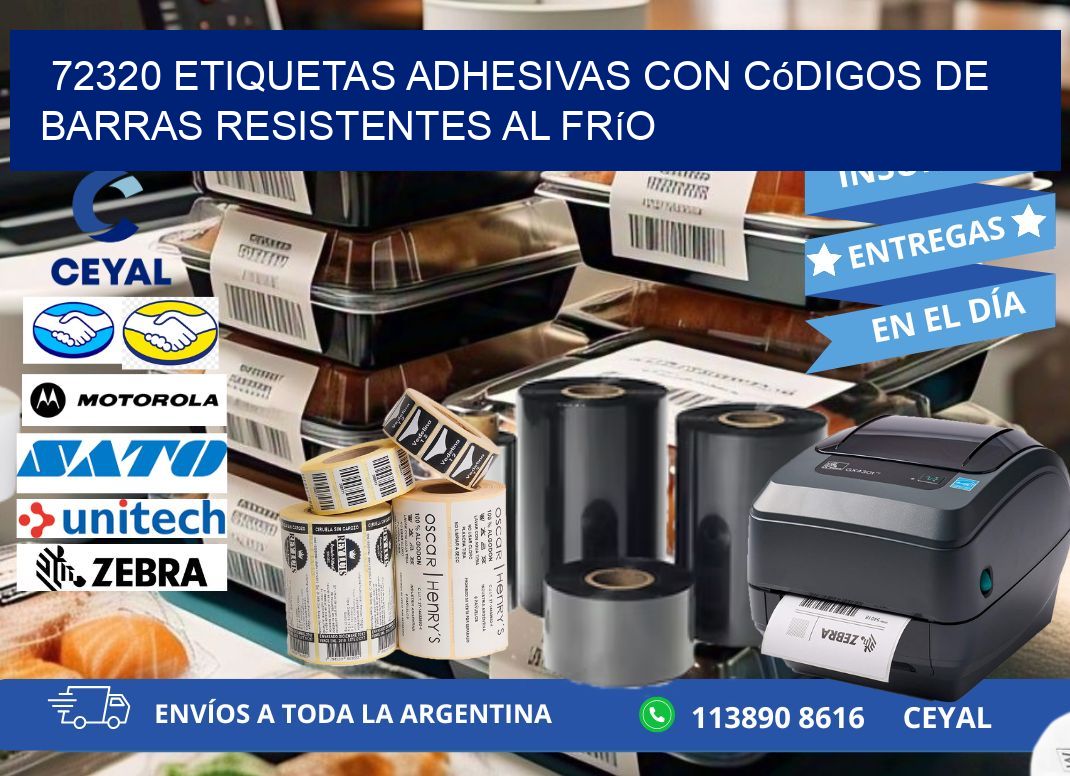 72320 Etiquetas adhesivas con códigos de barras resistentes al frío