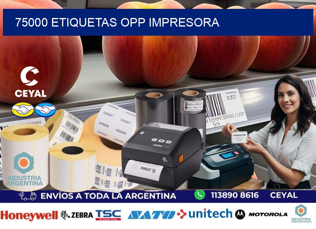 75000 etiquetas opp impresora