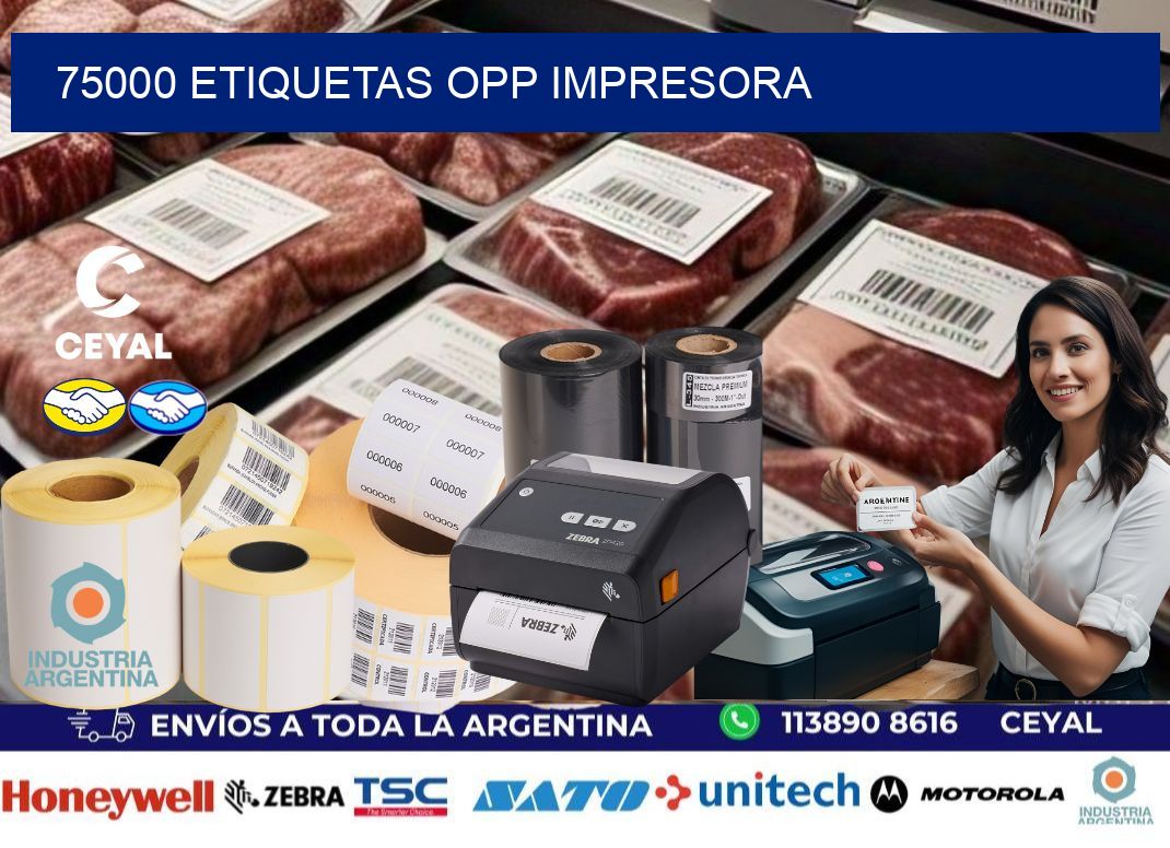 75000 etiquetas opp impresora