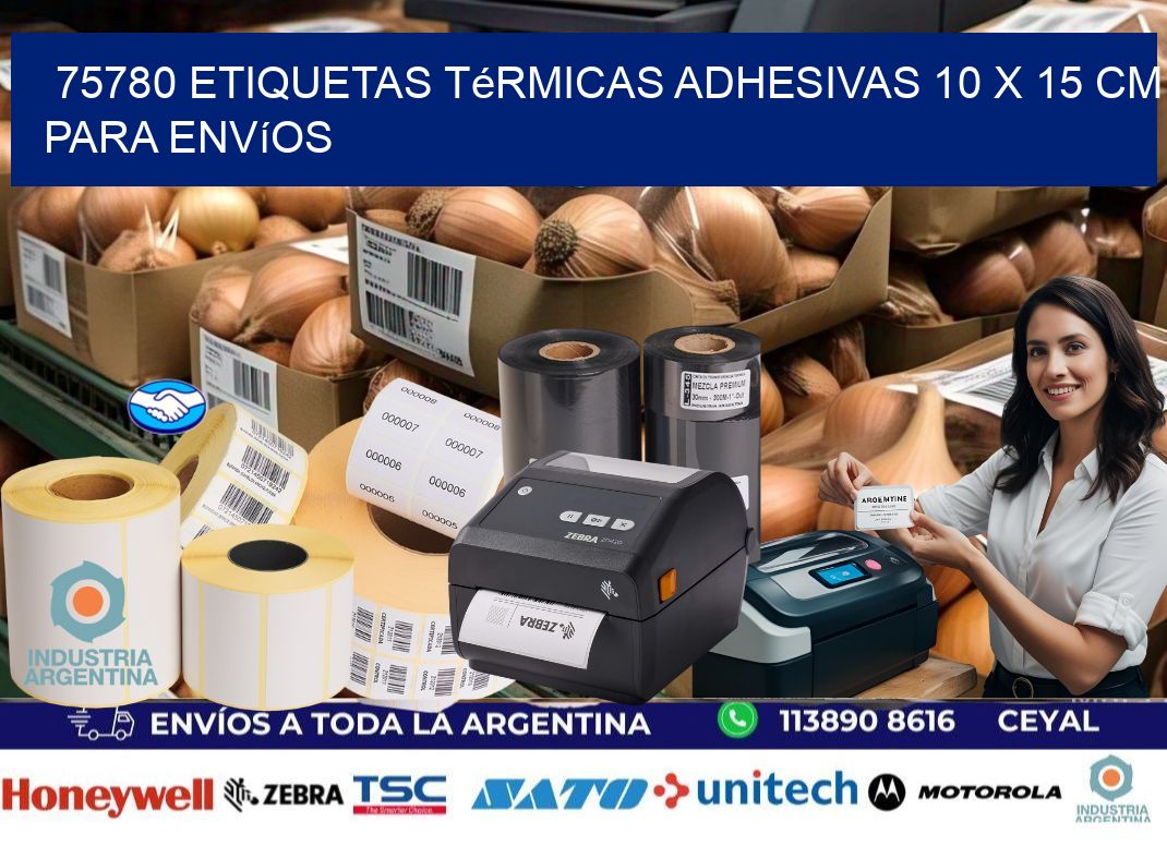 75780 Etiquetas Térmicas Adhesivas 10 x 15 cm para Envíos