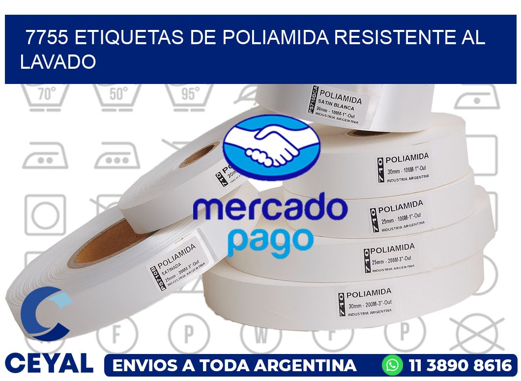 7755 Etiquetas de poliamida resistente al lavado