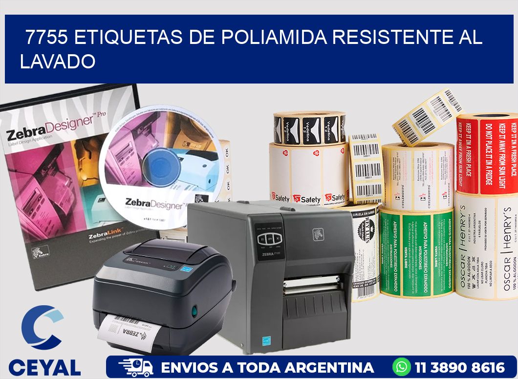 7755 Etiquetas de poliamida resistente al lavado