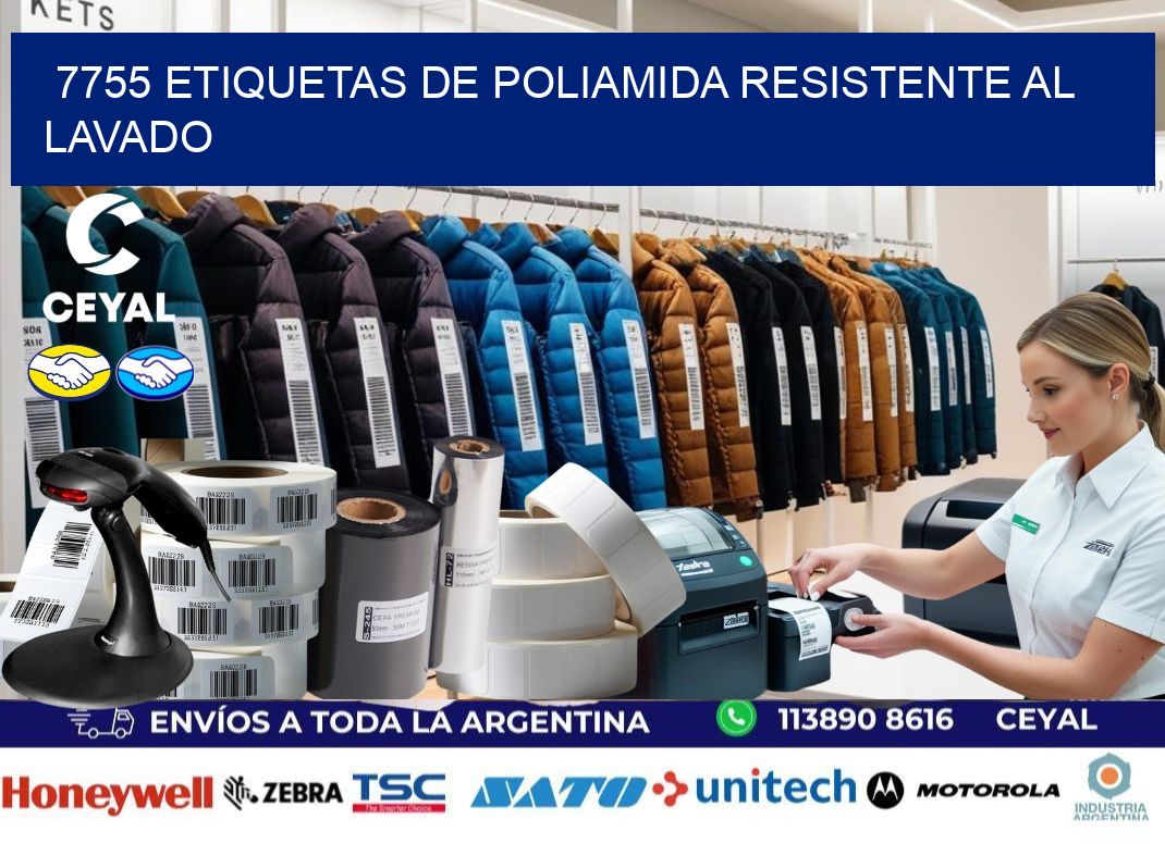 7755 Etiquetas de poliamida resistente al lavado