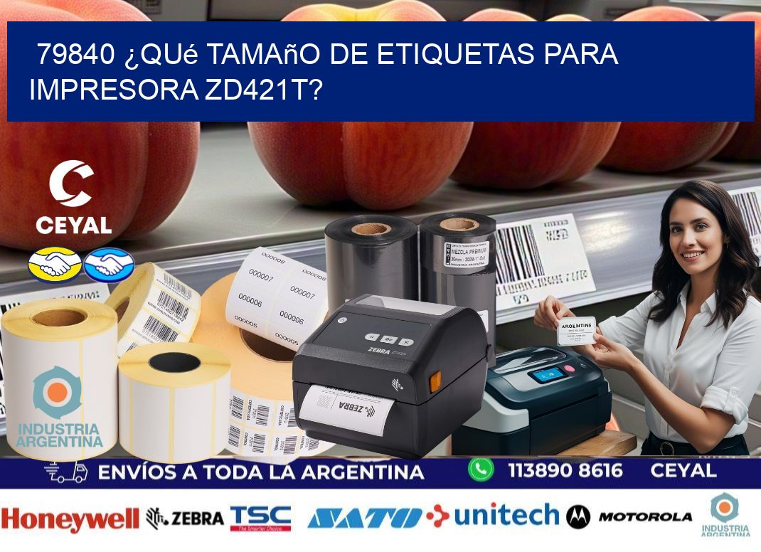 79840 ¿Qué tamaño de etiquetas para  impresora zd421t?